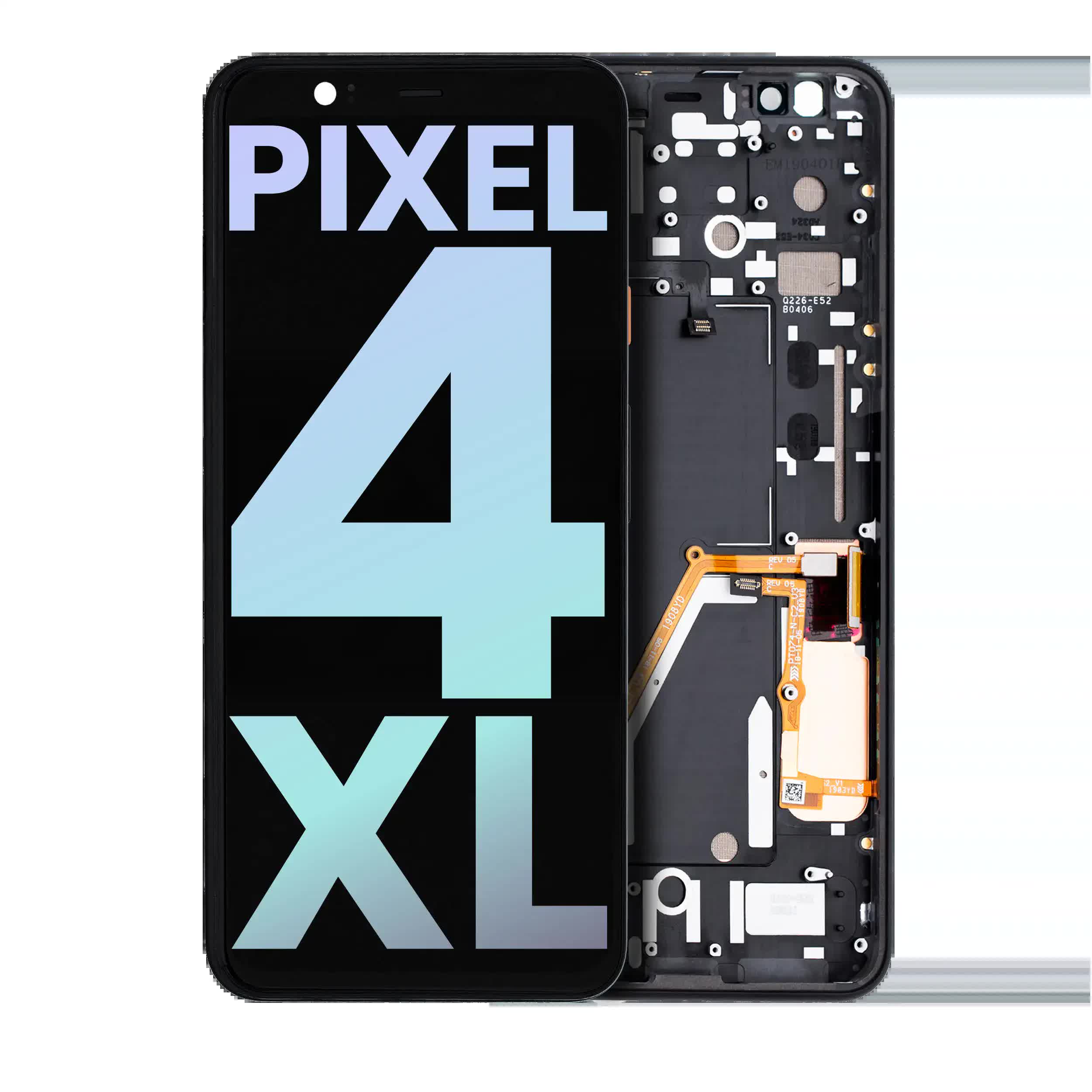 OLED Display mit Rahmen für Google Pixel 4 XL (Original) (Oh So Orange Powerbutton)