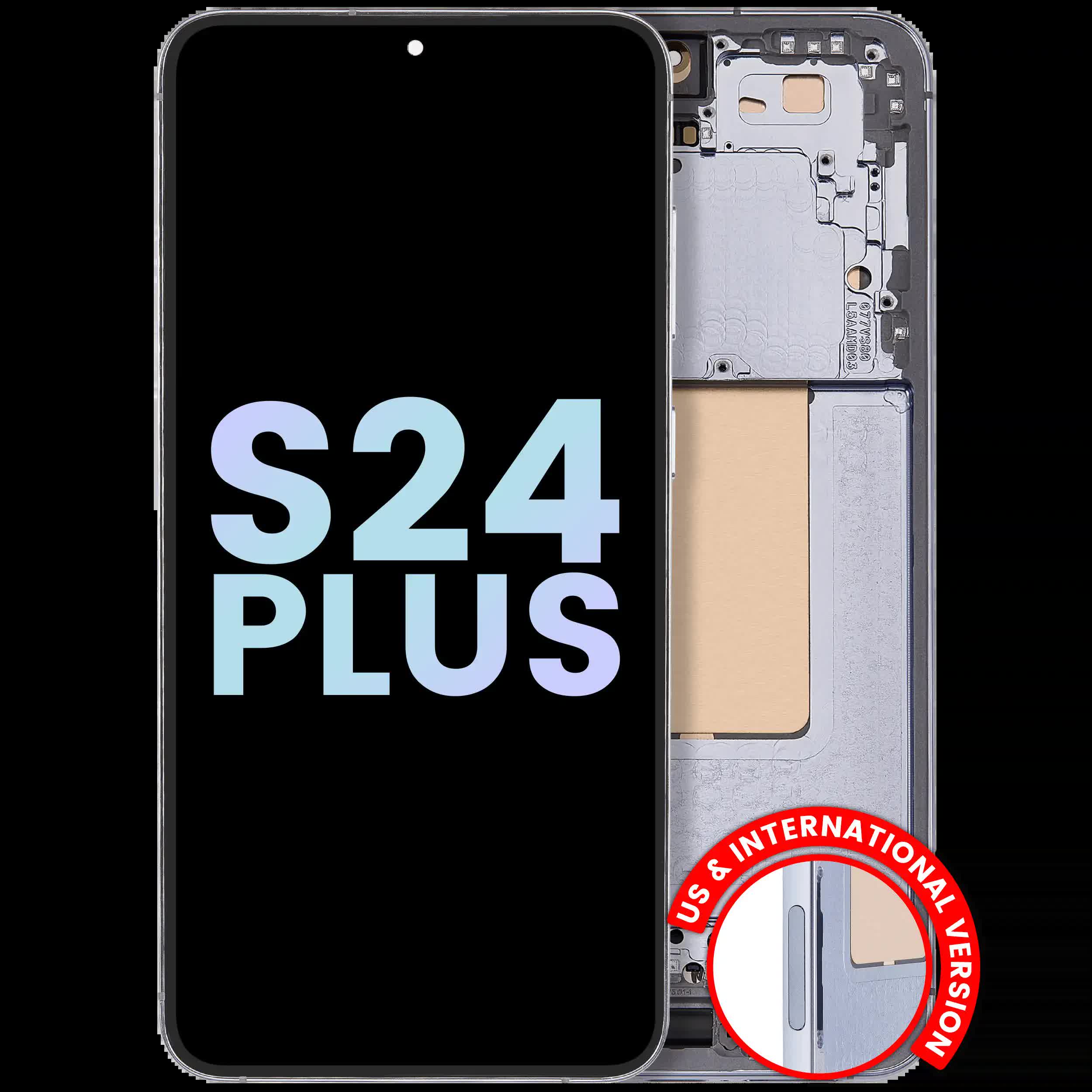 OLED Display mit Rahmen für Samsung Galaxy S24 Plus 5G (US & International Version) (Service Pack) (Sapphire Blue)
