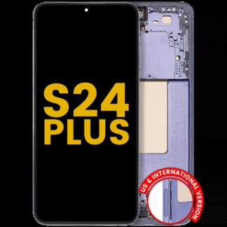 OLED Display mit Rahmen für Samsung Galaxy S24 Plus 5G (US & International Version) (professionell aufgearbeitet) (Cobalt Violet)
