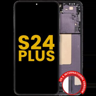 OLED Display mit Rahmen für Samsung Galaxy S24 Plus 5G (US & International Version) (professionell aufgearbeitet) (Onyx Black)