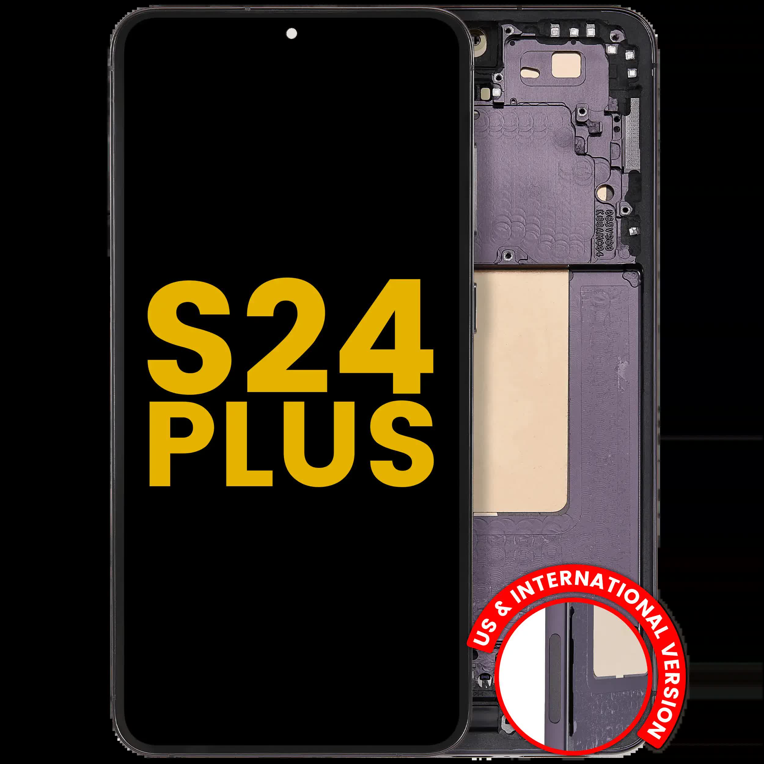OLED Display mit Rahmen für Samsung Galaxy S24 Plus 5G (US & International Version) (professionell aufgearbeitet) (Onyx Black)