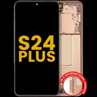 OLED Display mit Rahmen für Samsung Galaxy S24 Plus 5G (US & International Version) (professionell aufgearbeitet) (Sandstone Orange)