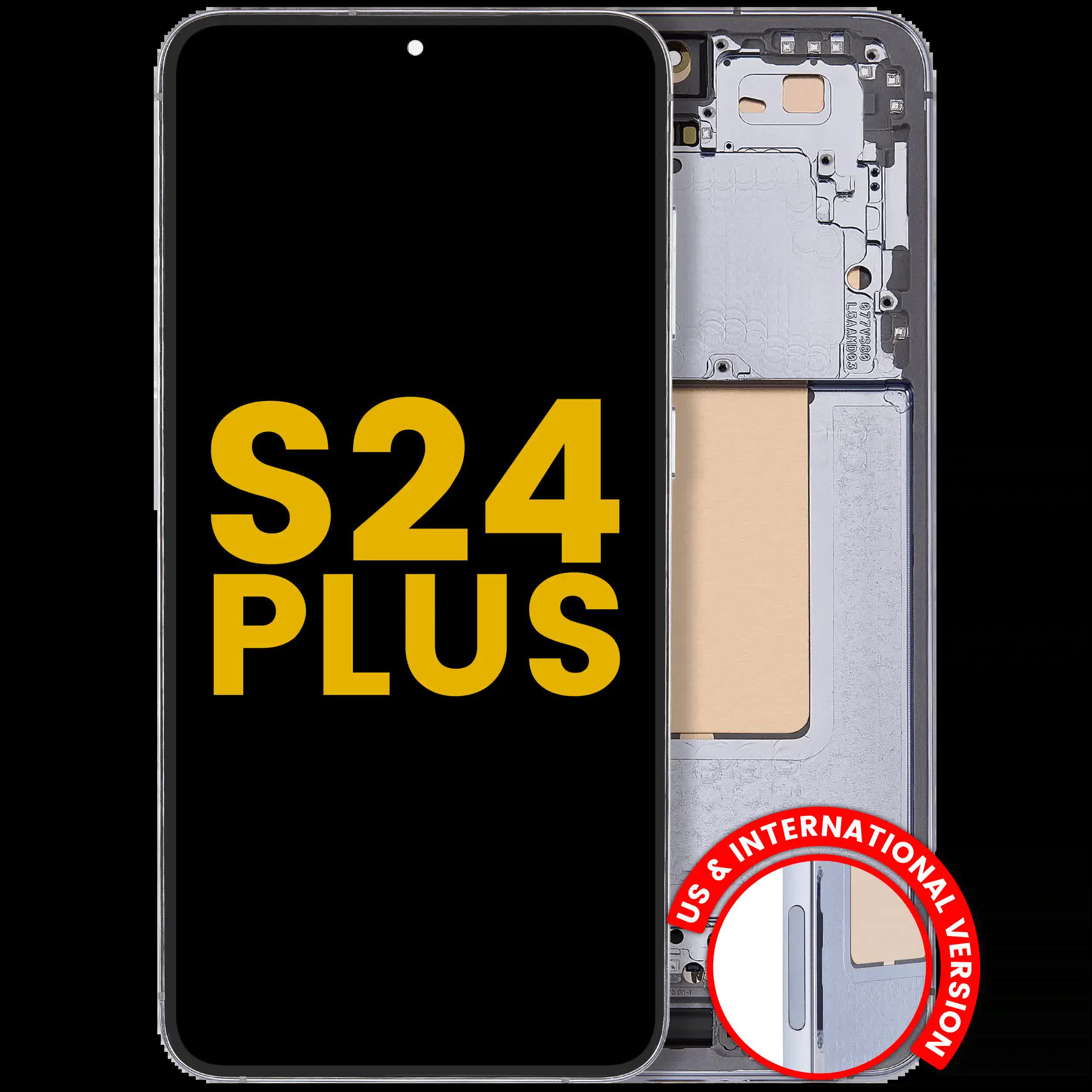 OLED Display mit Rahmen für Samsung Galaxy S24 Plus 5G (US & International Version) (professionell aufgearbeitet) (Sapphire Blue)