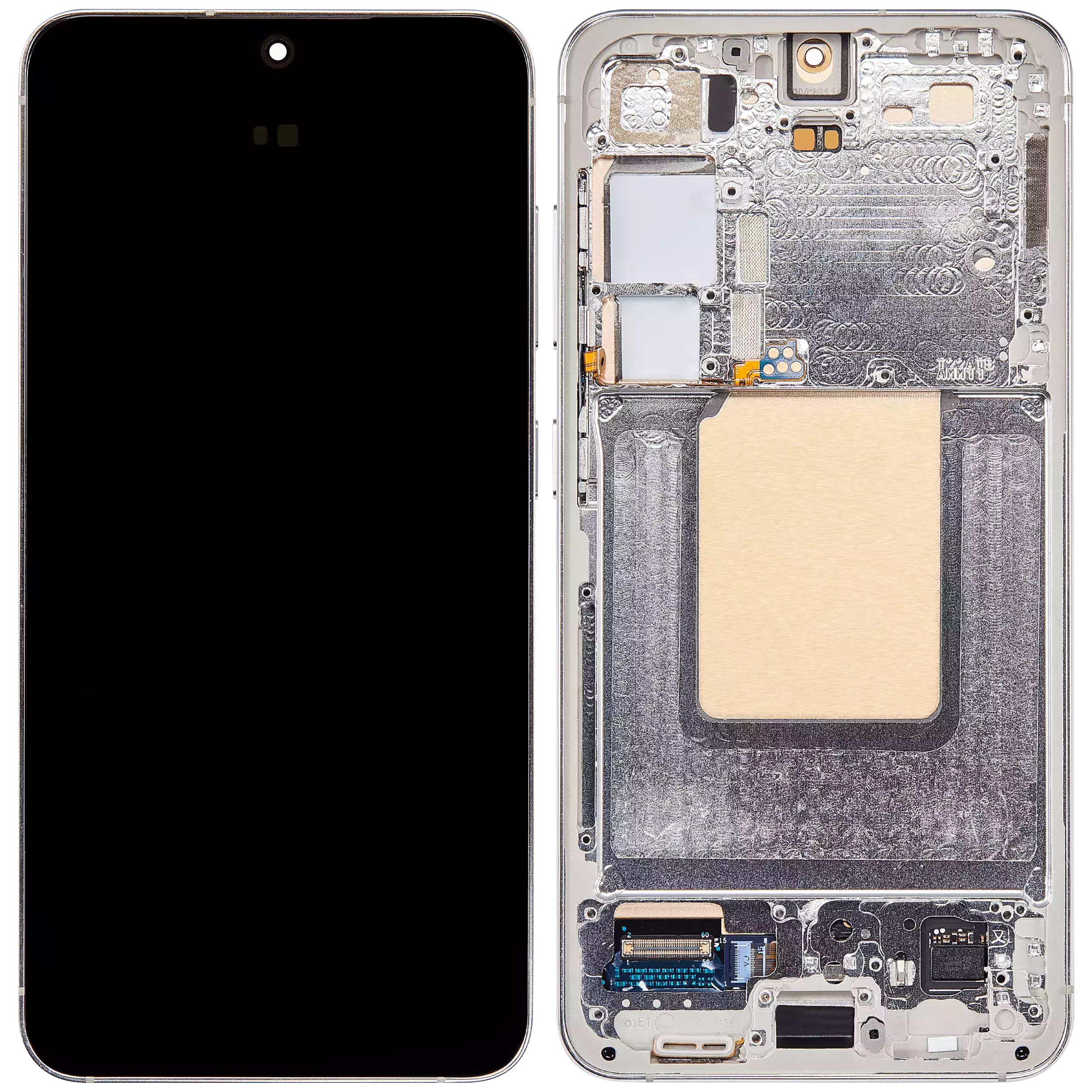 OLED Display mit Rahmen für Samsung Galaxy S24 5G (US & International Version) (professionell aufgearbeitet) (Marble Grey) – Bild 2