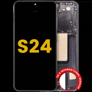 OLED Display mit Rahmen für Samsung Galaxy S24 5G (US & International Version) (professionell aufgearbeitet) (Onyx Black)