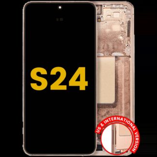 OLED Display mit Rahmen für Samsung Galaxy S24 5G (US & International Version) (professionell aufgearbeitet) (Sandstone Orange)