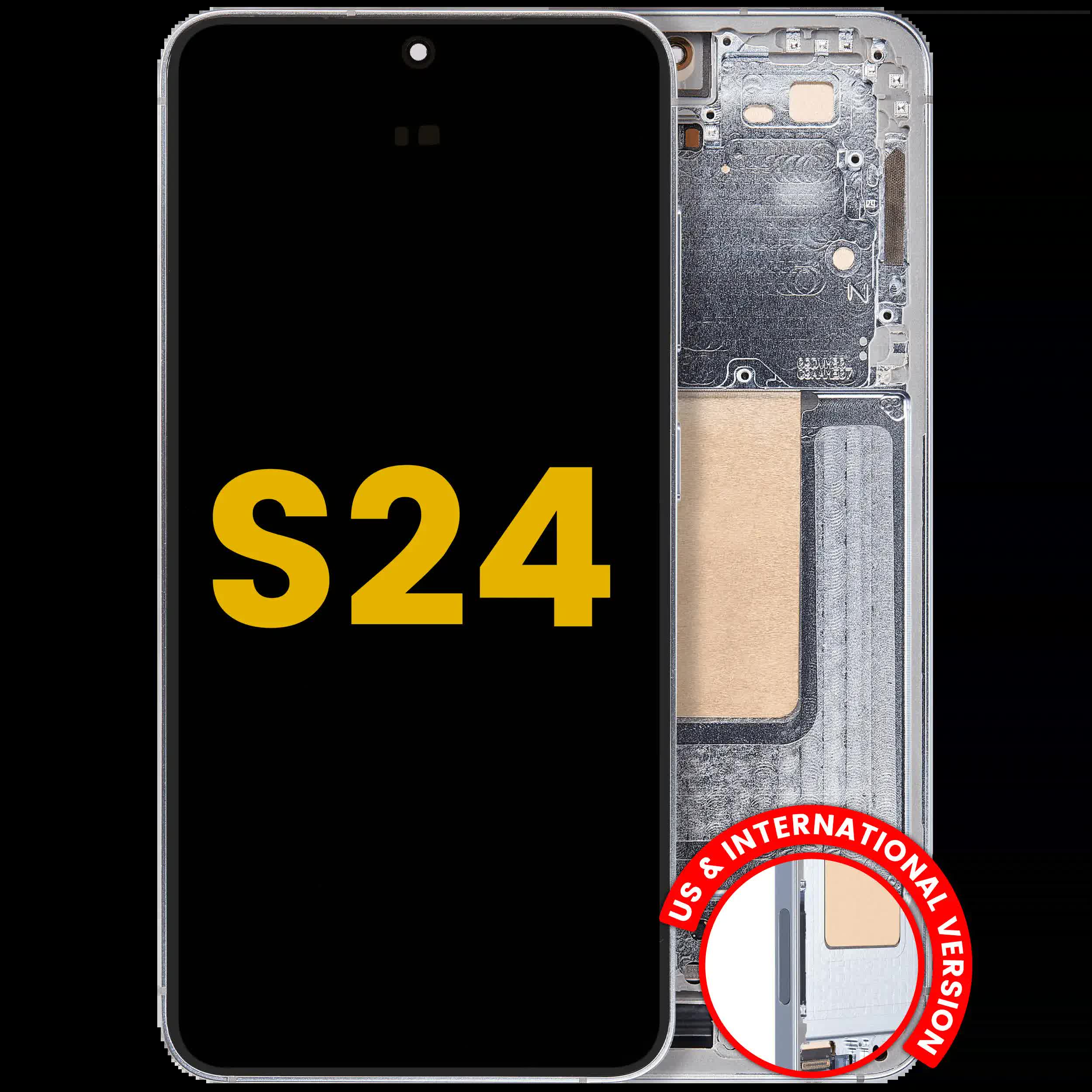OLED Display mit Rahmen für Samsung Galaxy S24 5G (US & International Version) (professionell aufgearbeitet) (Sapphire Blue)