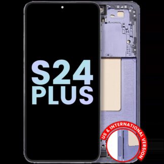 OLED Display mit Rahmen für Samsung Galaxy S24 Plus 5G (US & International Version) (Service Pack) (Cobalt Violet)