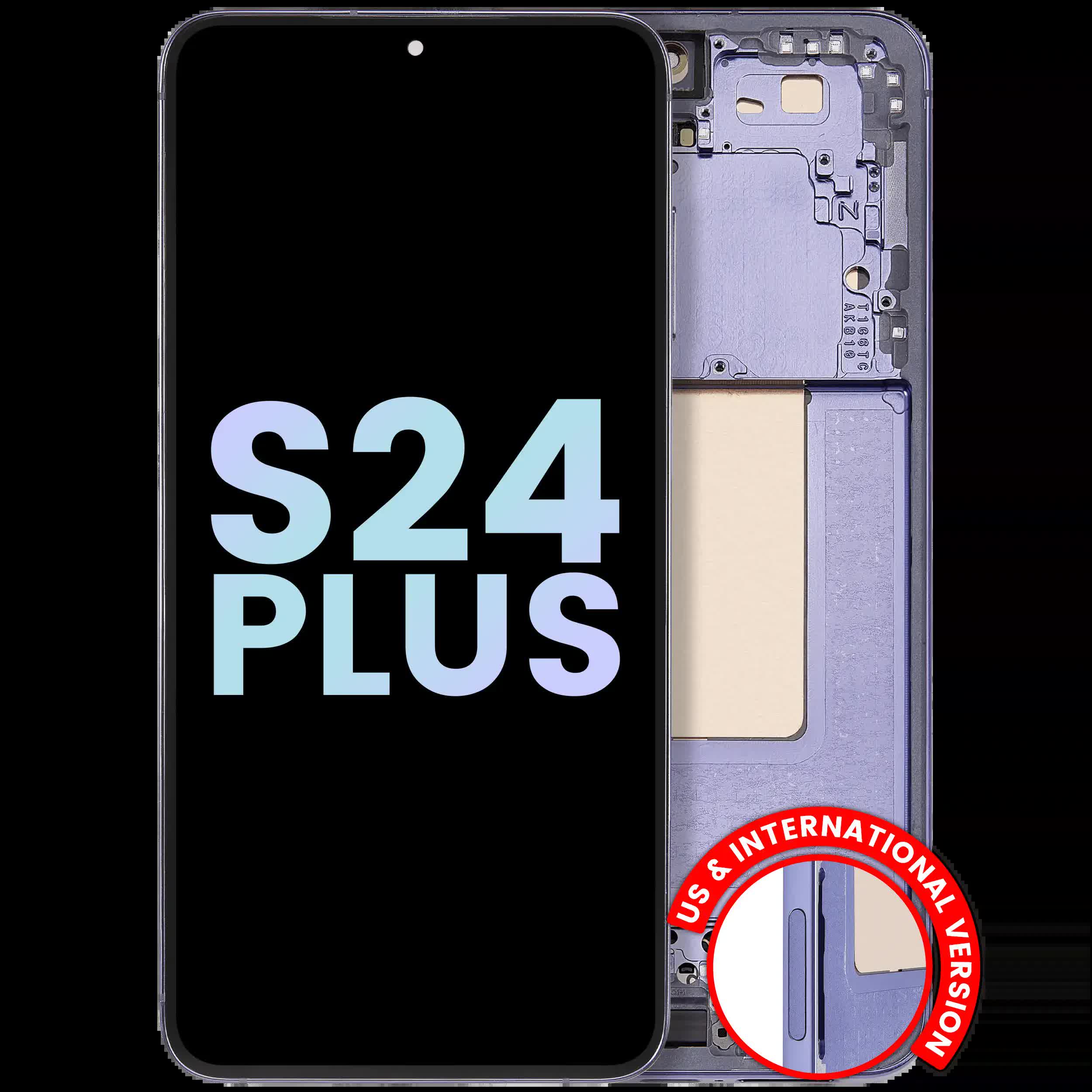 OLED Display mit Rahmen für Samsung Galaxy S24 Plus 5G (US & International Version) (Service Pack) (Cobalt Violet)