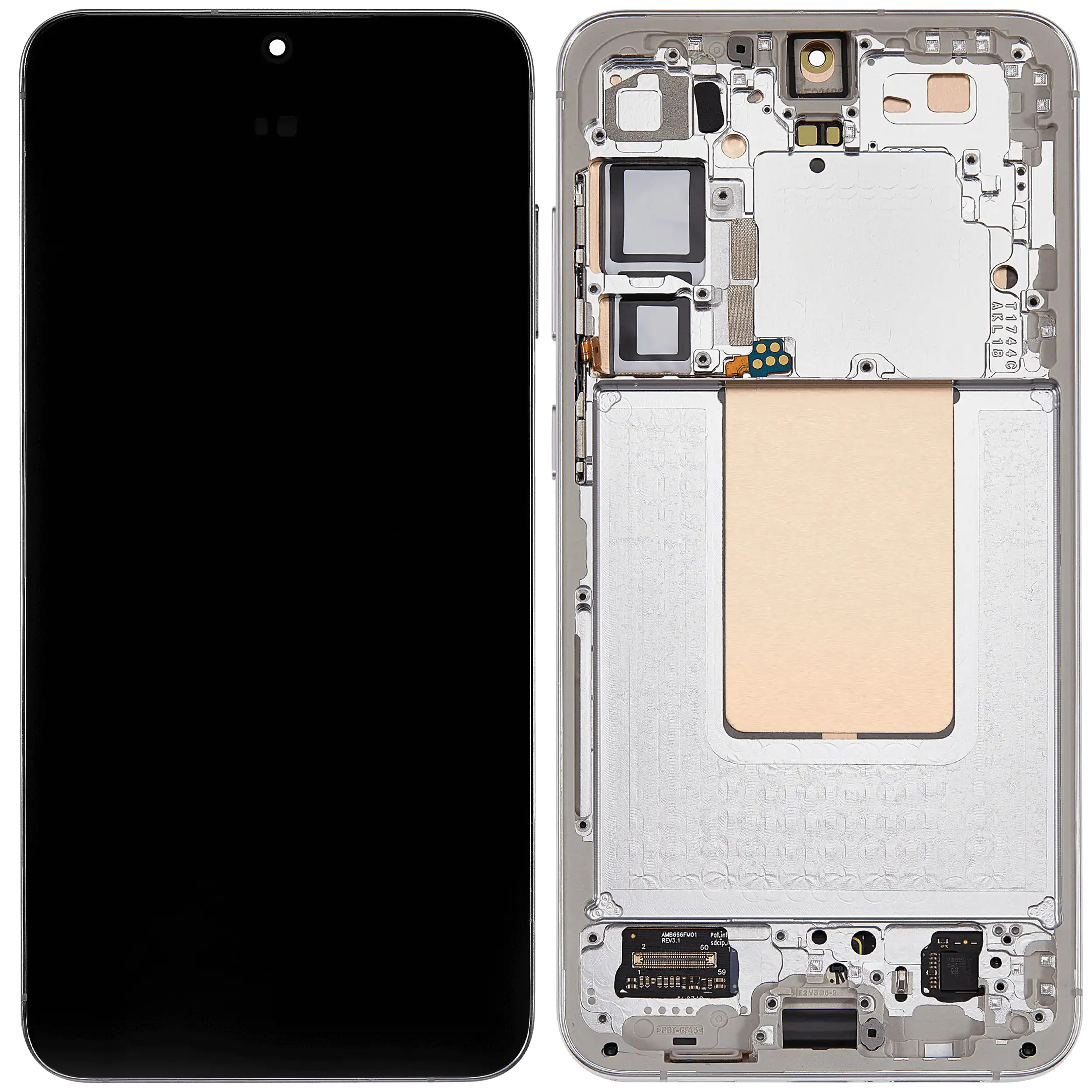OLED Display mit Rahmen für Samsung Galaxy S24 Plus 5G (US & International Version) (Service Pack) (Marble Grey) – Bild 2