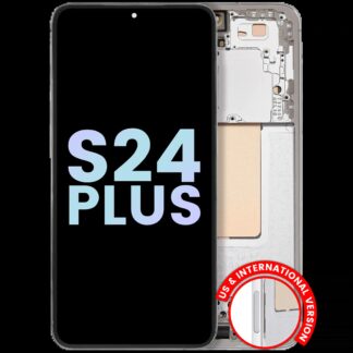 OLED Display mit Rahmen für Samsung Galaxy S24 Plus 5G (US & International Version) (Service Pack) (Marble Grey)