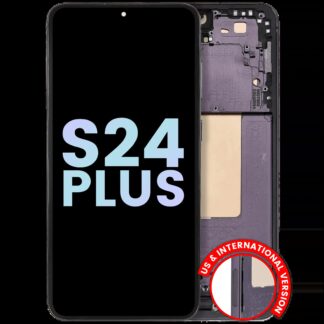 OLED Display mit Rahmen für Samsung Galaxy S24 Plus 5G (US & International Version) (Service Pack) (Onyx Black)