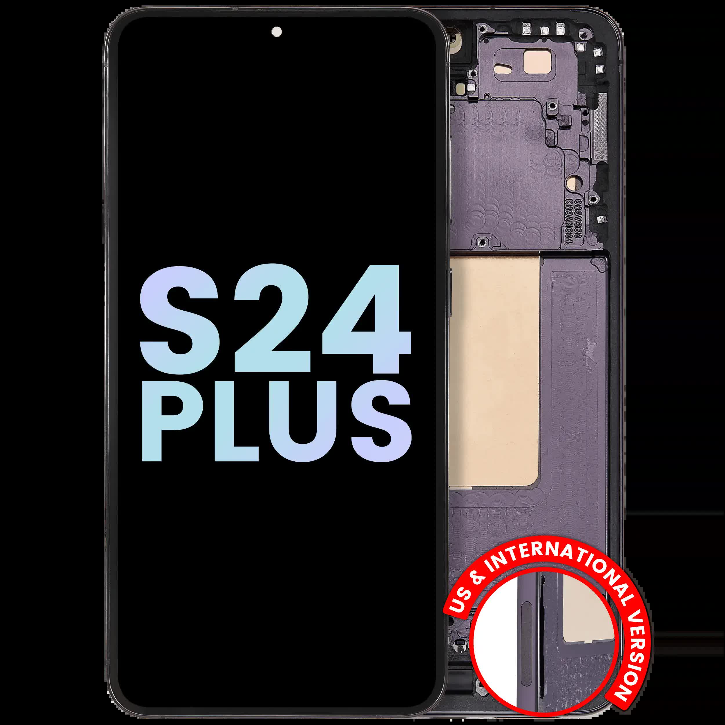 OLED Display mit Rahmen für Samsung Galaxy S24 Plus 5G (US & International Version) (Service Pack) (Onyx Black)