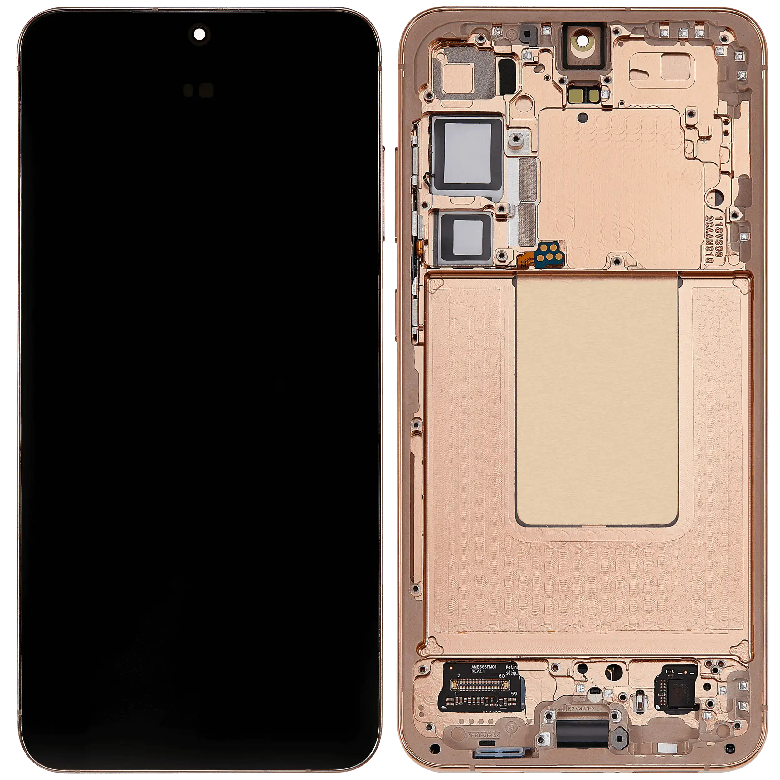 OLED Display mit Rahmen für Samsung Galaxy S24 Plus 5G (US & International Version) (Service Pack) (Sandstone Orange) – Bild 2