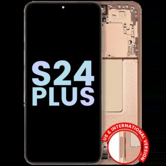 OLED Display mit Rahmen für Samsung Galaxy S24 Plus 5G (US & International Version) (Service Pack) (Sandstone Orange)