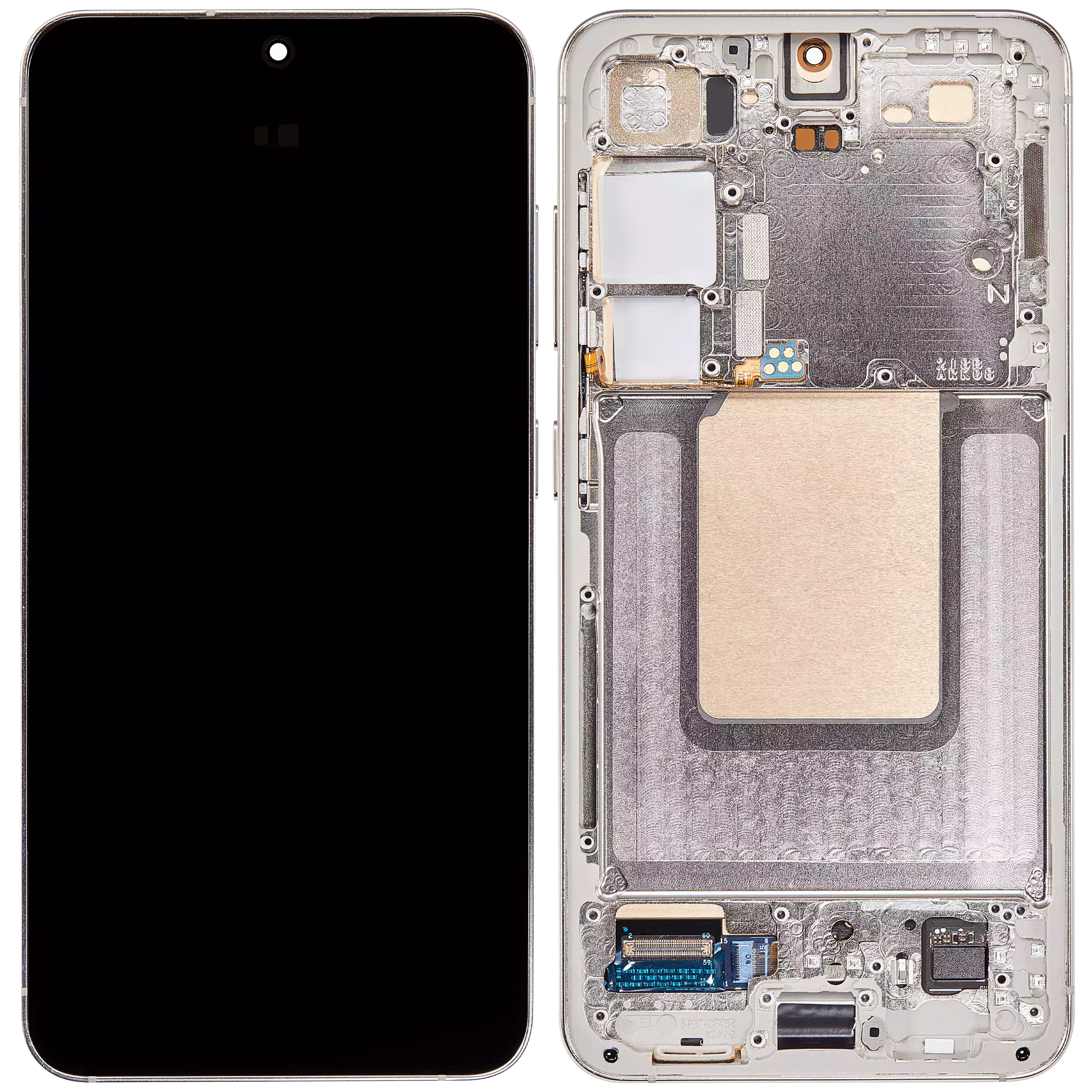 OLED Display mit Rahmen für Samsung Galaxy S24 5G (US & International Version) (professionell aufgearbeitet) (Amber Yellow) – Bild 2