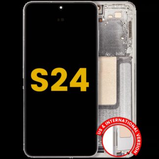 OLED Display mit Rahmen für Samsung Galaxy S24 5G (US & International Version) (professionell aufgearbeitet) (Amber Yellow)