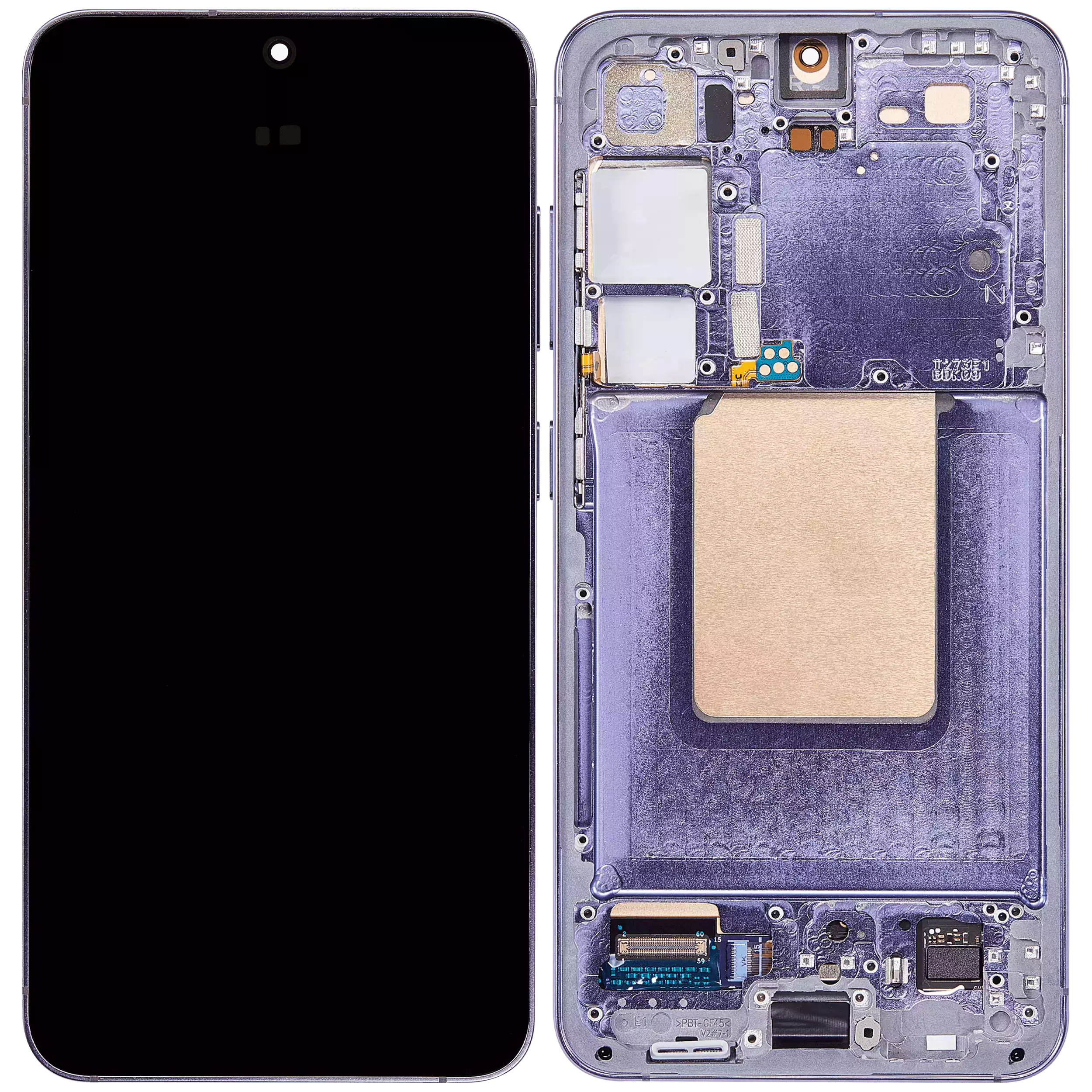 OLED Display mit Rahmen für Samsung Galaxy S24 5G (US & International Version) (professionell aufgearbeitet) (Cobalt Violet) – Bild 2