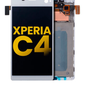 LCD Display mit Rahmen für Sony Xperia C4 (E5303: E5306: E5333: E5343: E5353: E5363) (professionell aufgearbeitet) (White (Weiß))