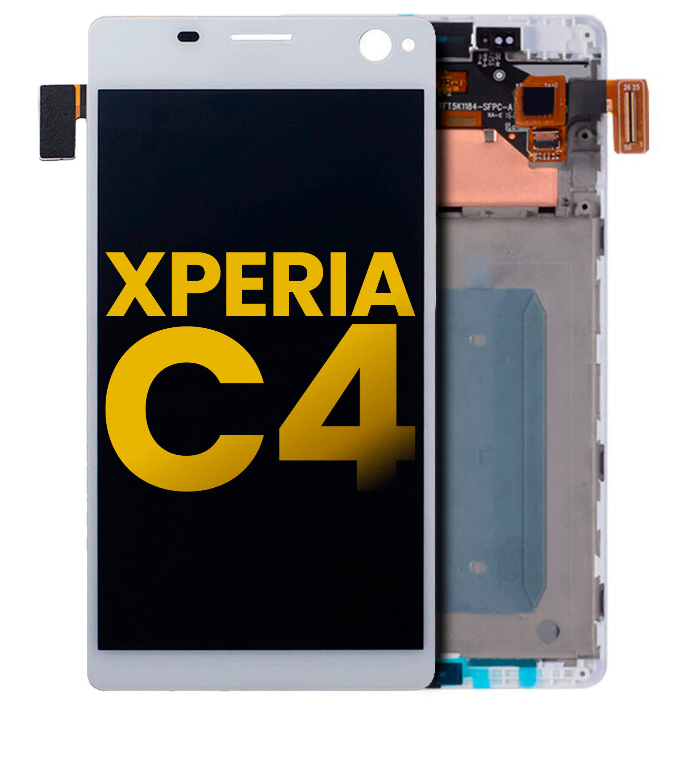 LCD Display mit Rahmen für Sony Xperia C4 (E5303: E5306: E5333: E5343: E5353: E5363) (professionell aufgearbeitet) (White (Weiß))