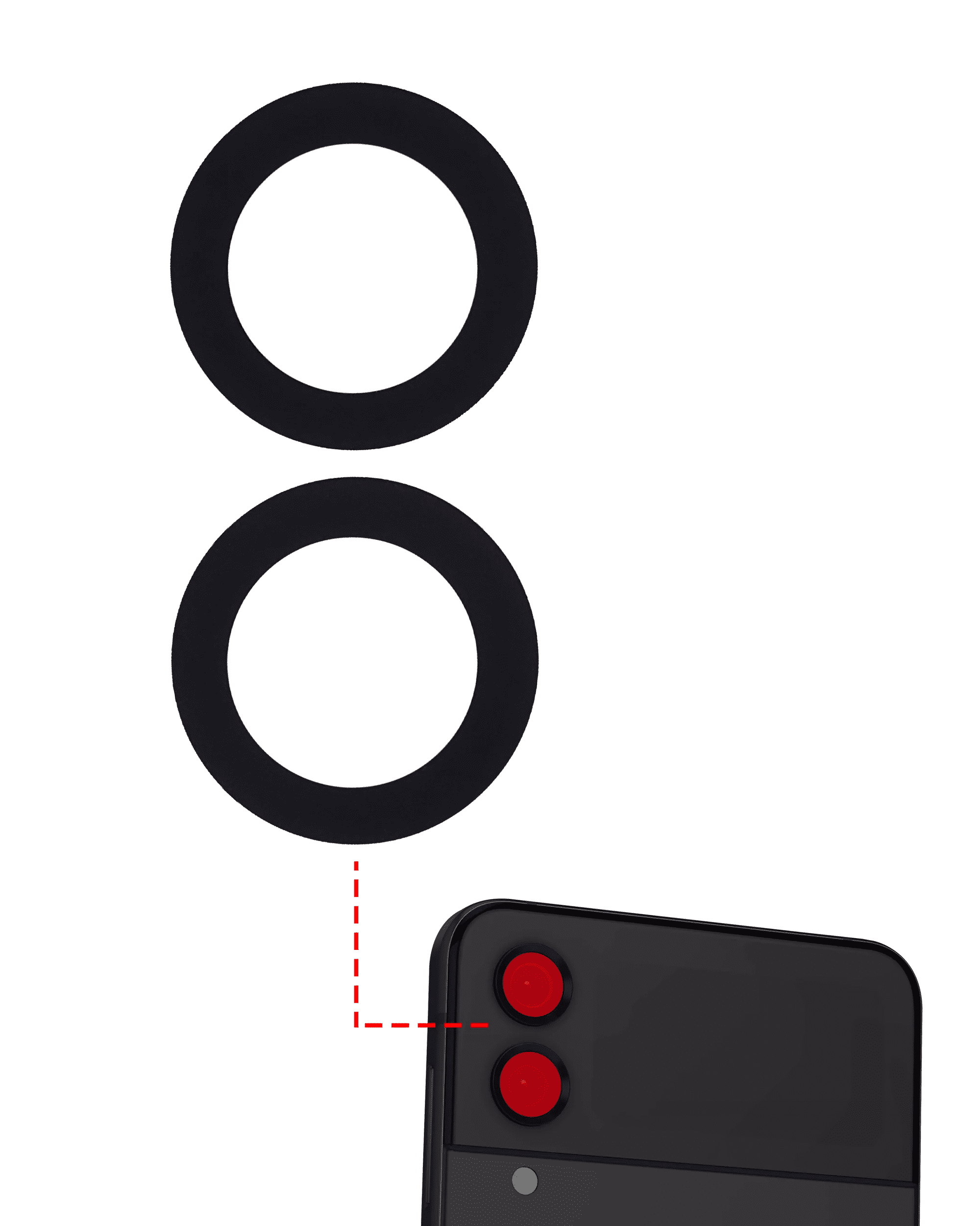 Rückkamera-Glas (nur Glas) mit Klebefolie für Samsung Galaxy Z Flip 4 (F721) (10er-Pack) – Bild 3