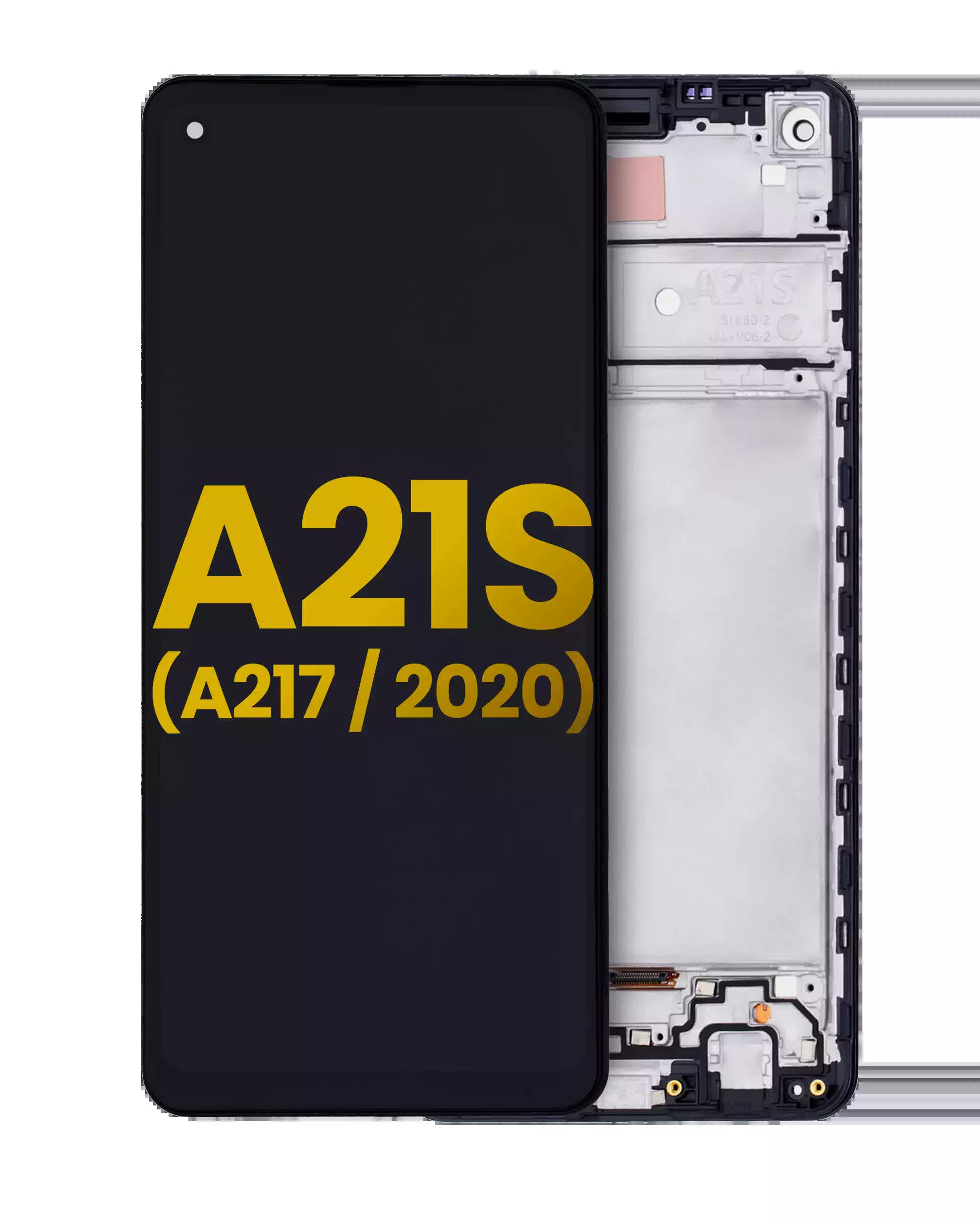 LCD Display mit Rahmen für Samsung Galaxy A21s (A217 / 2020) (professionell aufgearbeitet)