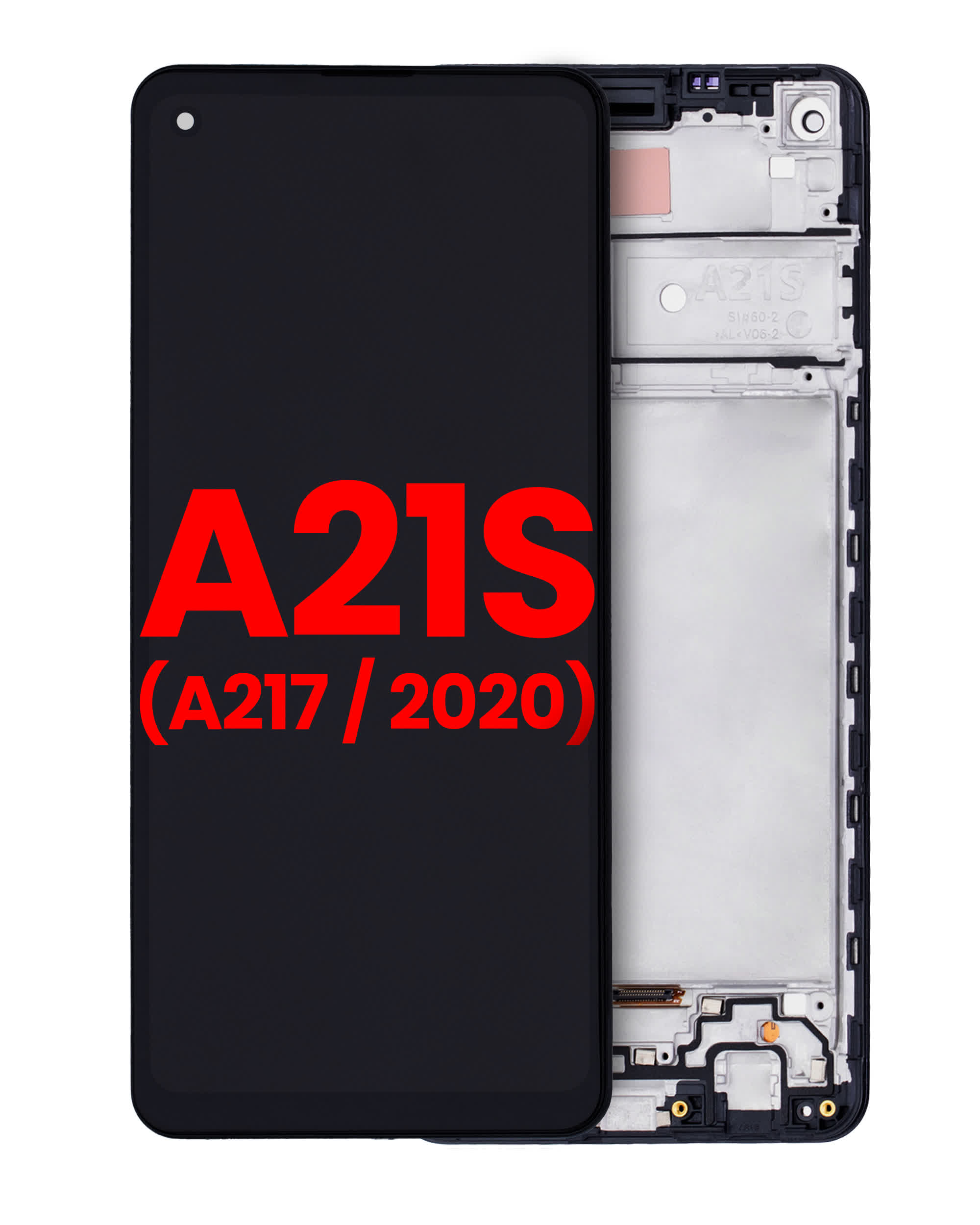 LCD Display mit Rahmen für Samsung Galaxy A21s (A217 / 2020) (Aftermarket Plus)