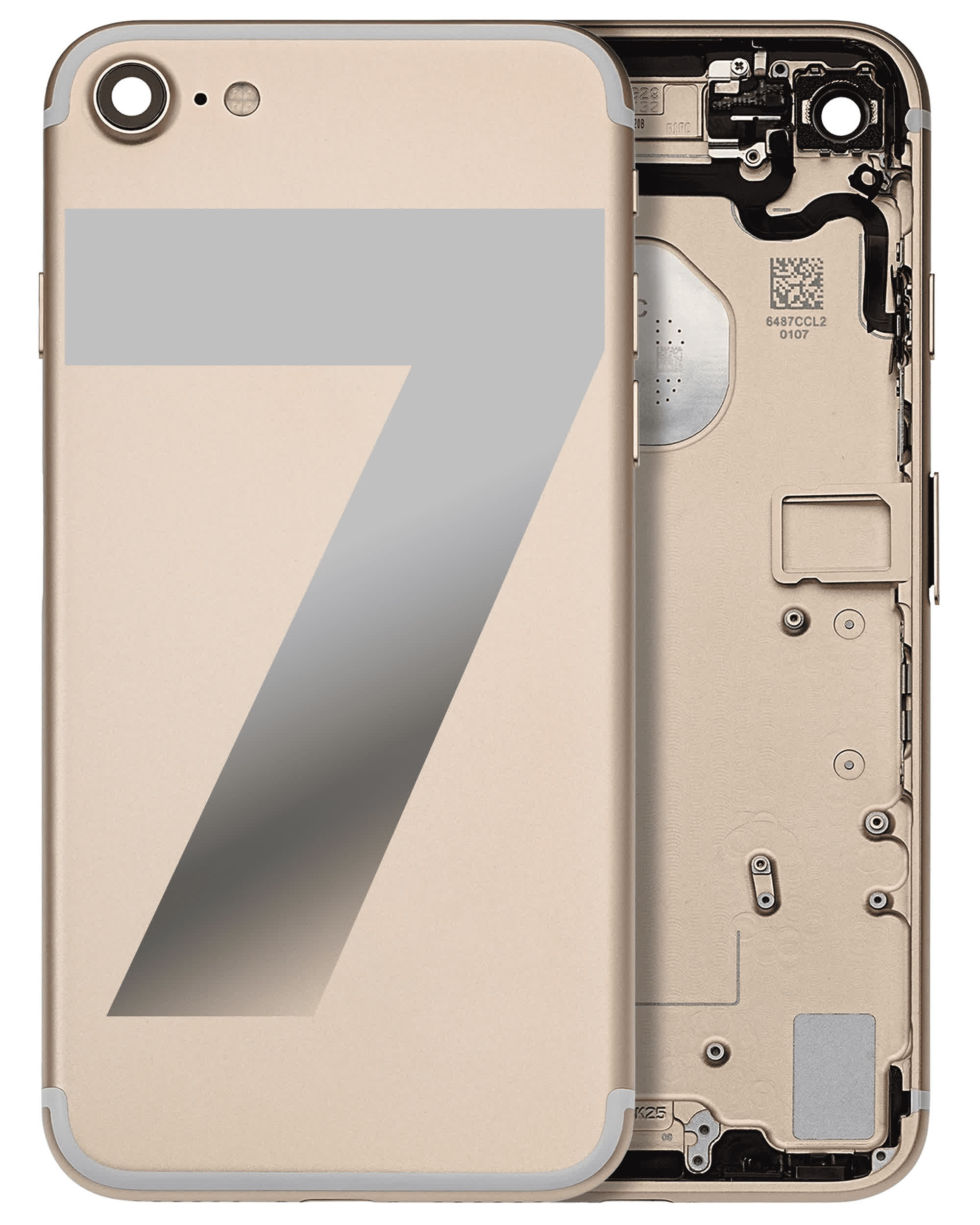 Rückgehäuse mit Kleinteilen vormontiert für iPhone 7 (ausgebautes Originalteil: Grade A) (Gold)
