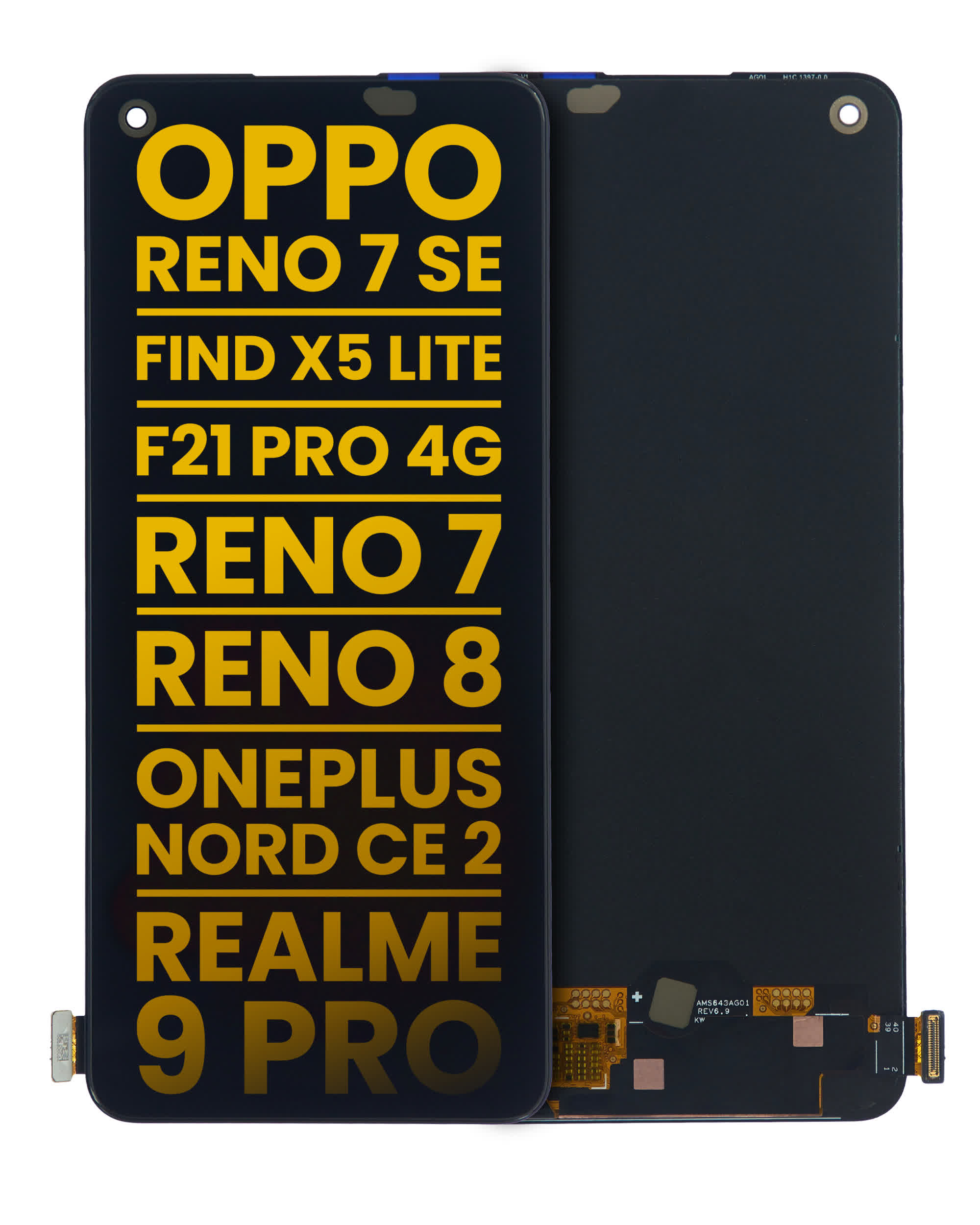 OLED Display ohne Rahmen für OPPO Reno 7 SE 5G / Find X5 Lite / F21 Pro 4G / Reno 7/Reno 8 4G / 5G /Reno 8T 4G / Realme 9 4G / Realme 10 4G / Realm