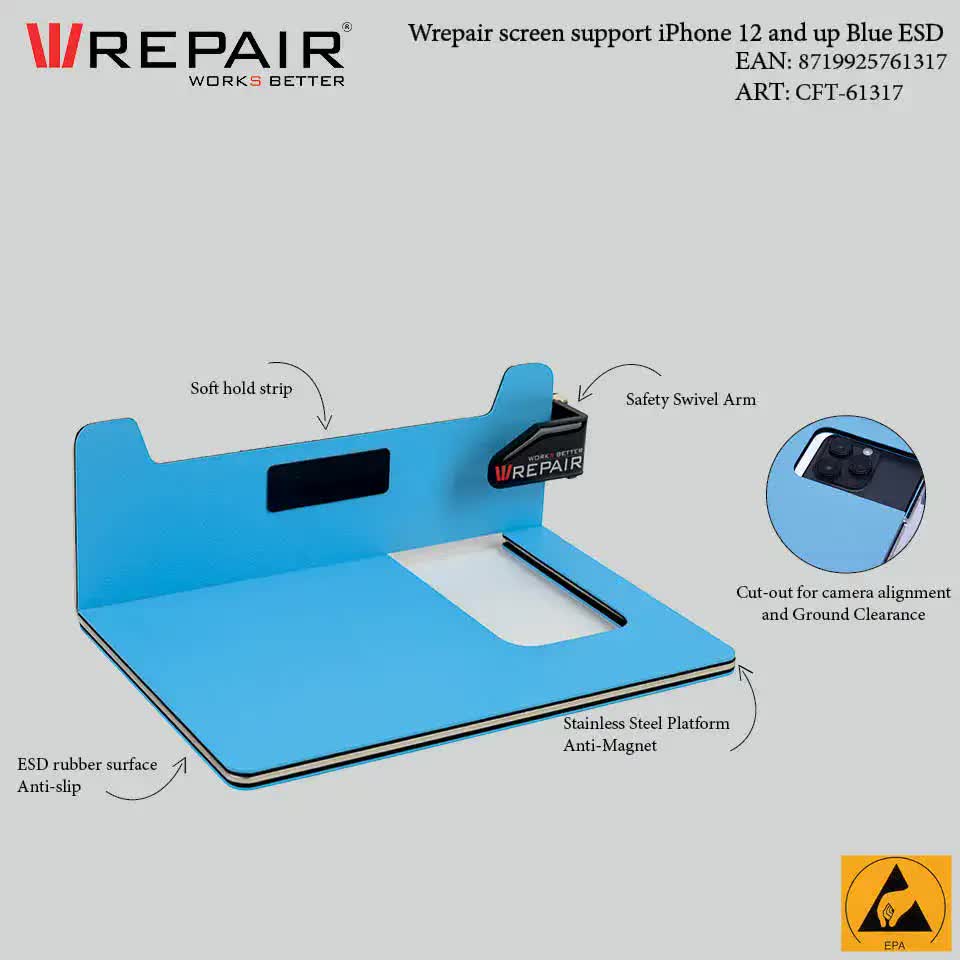 ESD Display Support Stand für iPhone 12 und Up (Blue (Blau)) (Wrepair)