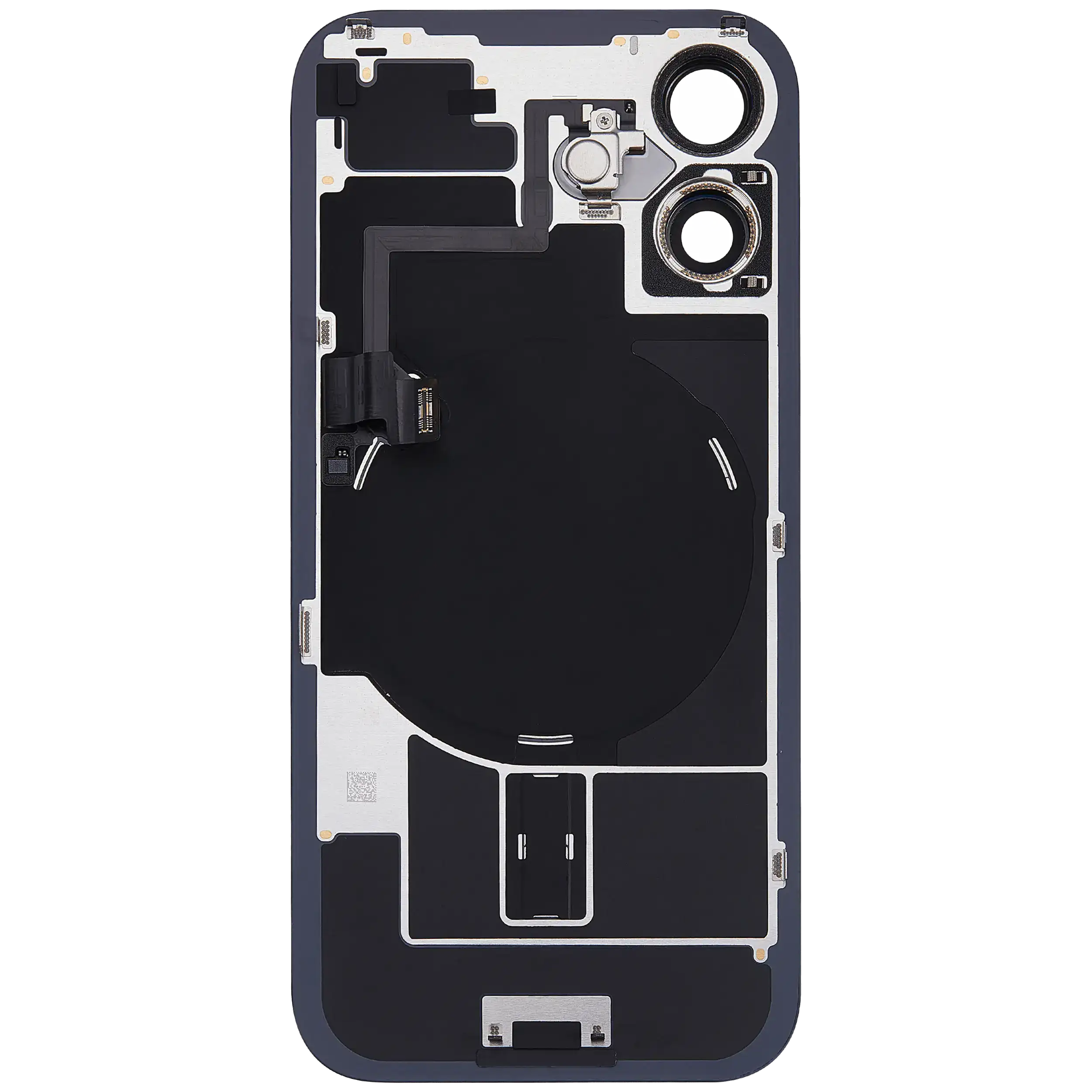 Rückglas mit MagSafe Magnet & NFC & Taschenlampen-Flexkabel für iPhone 16 (ausgebautes Originalteil: Grade B) (Black (Schwarz)) – Bild 4