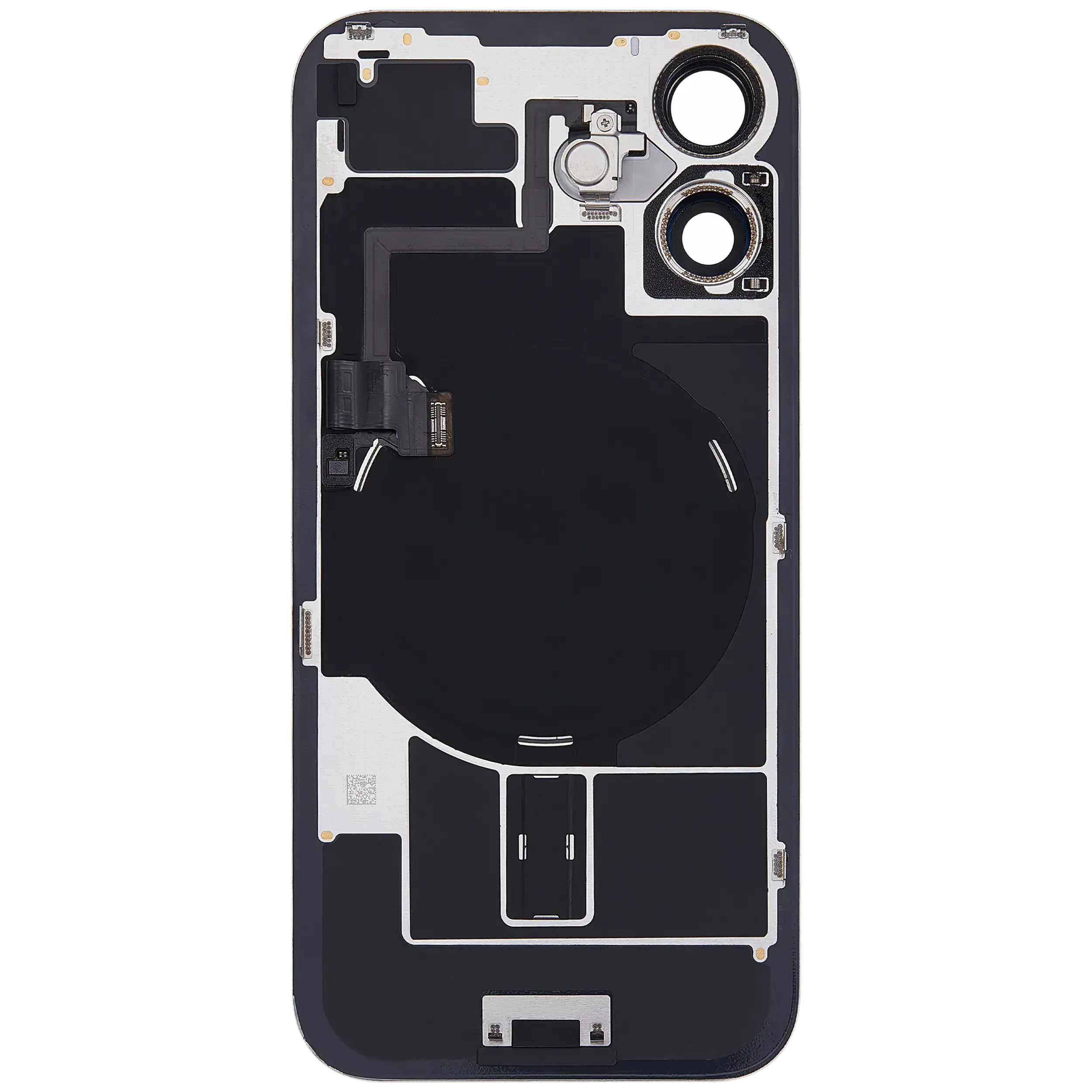Rückglas mit MagSafe Magnet & NFC & Taschenlampen-Flexkabel für iPhone 16 (ausgebautes Originalteil: Grade B) (White (Weiß)) – Bild 4