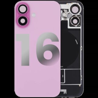 Rückglas mit MagSafe Magnet & NFC & Taschenlampen-Flexkabel für iPhone 16 (ausgebautes Originalteil: Grade B) (Pink (Rosa))