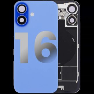 Rückglas mit MagSafe Magnet & NFC & Taschenlampen-Flexkabel für iPhone 16 (ausgebautes Originalteil: Grade B) (Ultramarine)