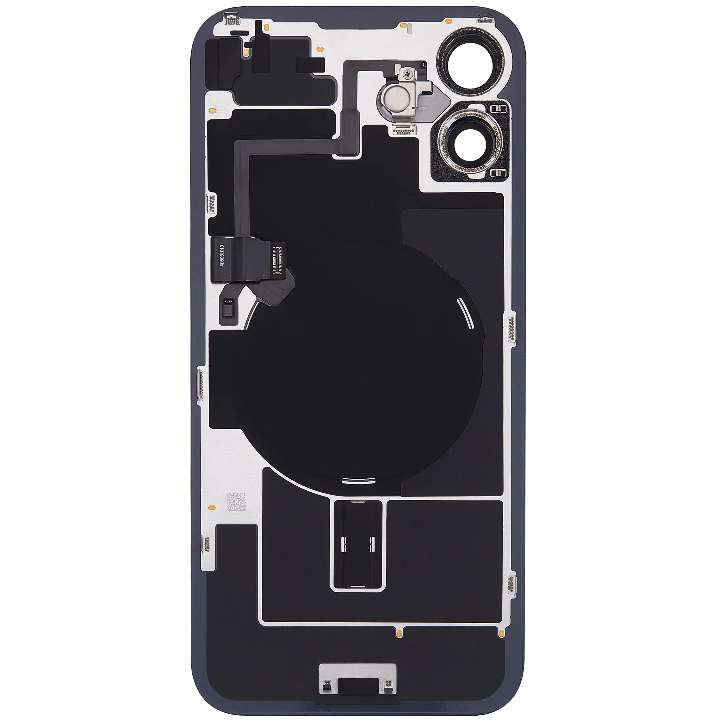 Rückglas mit MagSafe Magnet & NFC & Taschenlampen-Flexkabel für iPhone 16 Plus (ausgebautes Originalteil: Grade B) (Black (Schwarz)) – Bild 4