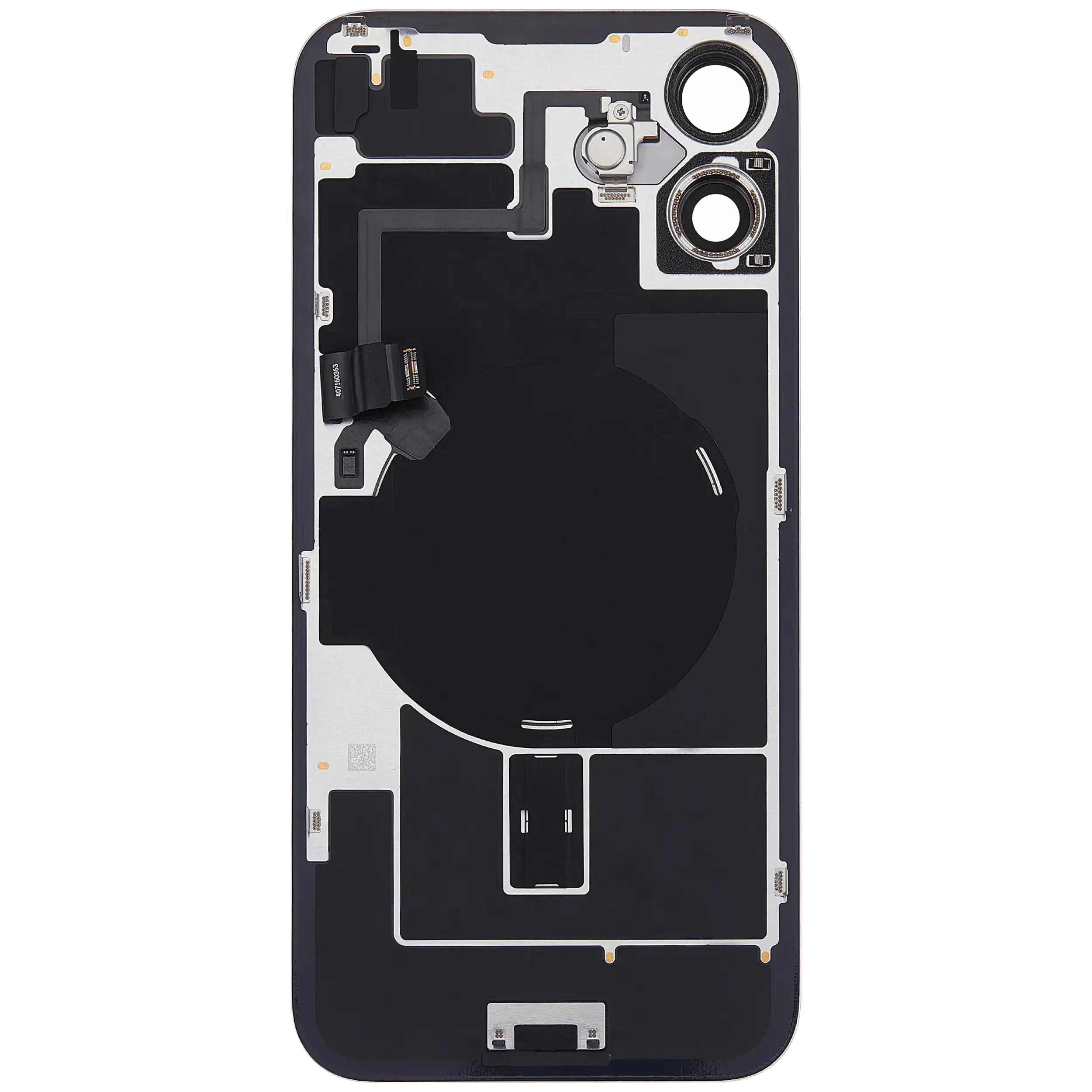 Rückglas mit MagSafe Magnet & NFC & Taschenlampen-Flexkabel für iPhone 16 Plus (ausgebautes Originalteil: Grade B) (White (Weiß)) – Bild 4