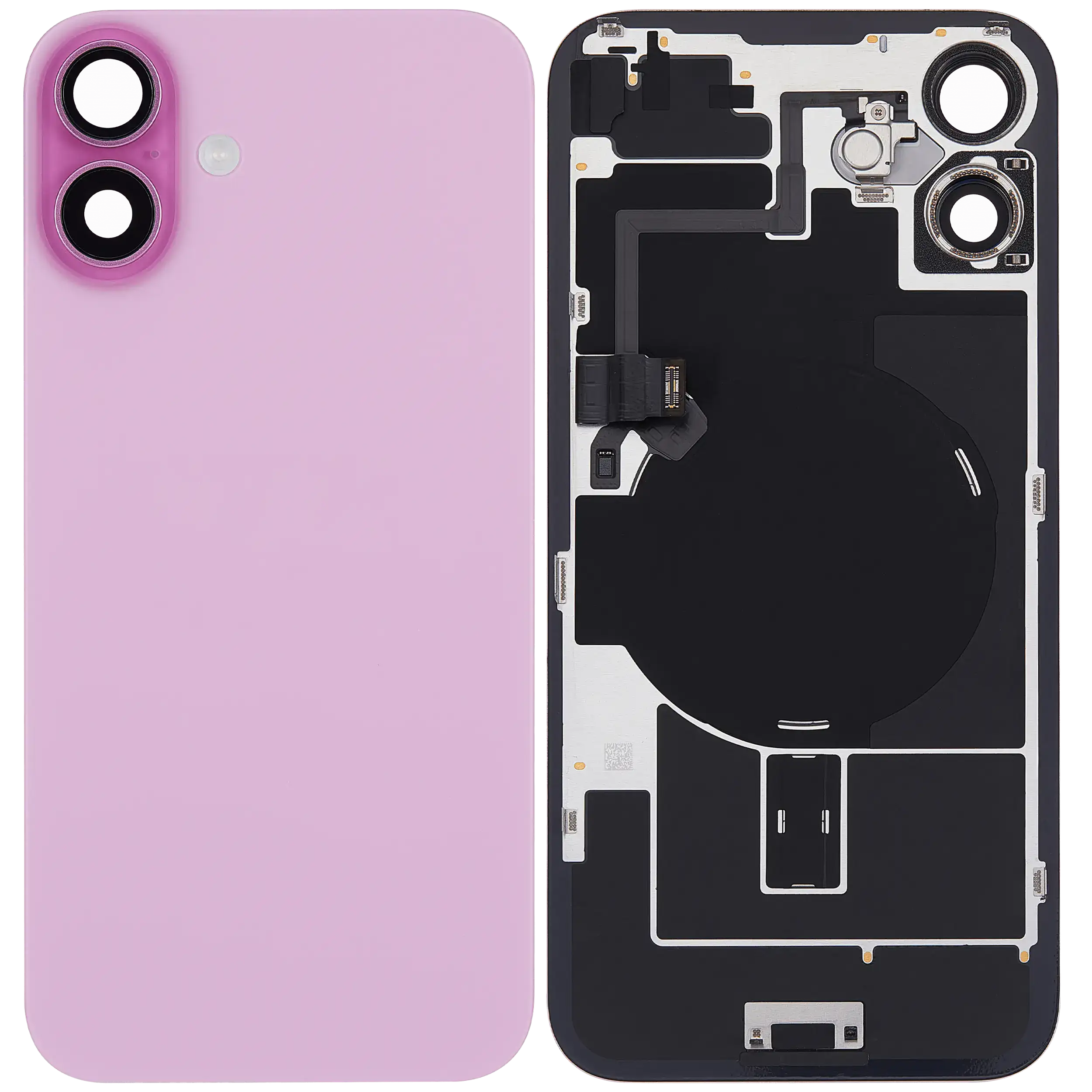 Rückglas mit MagSafe Magnet & NFC & Taschenlampen-Flexkabel für iPhone 16 Plus (ausgebautes Originalteil: Grade B) (Pink (Rosa)) – Bild 2