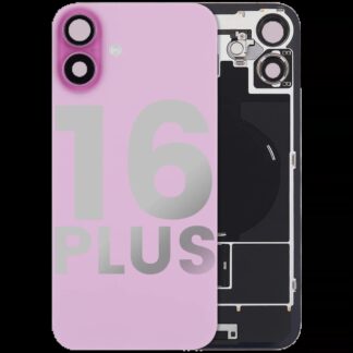 Rückglas mit MagSafe Magnet & NFC & Taschenlampen-Flexkabel für iPhone 16 Plus (ausgebautes Originalteil: Grade B) (Pink (Rosa))