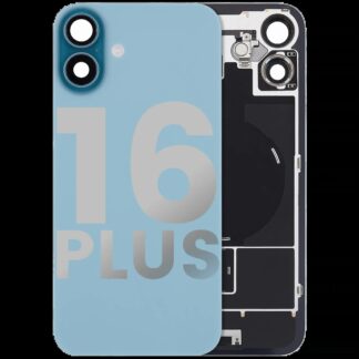 Rückglas mit MagSafe Magnet & NFC & Taschenlampen-Flexkabel für iPhone 16 Plus (ausgebautes Originalteil: Grade B) (Teal)