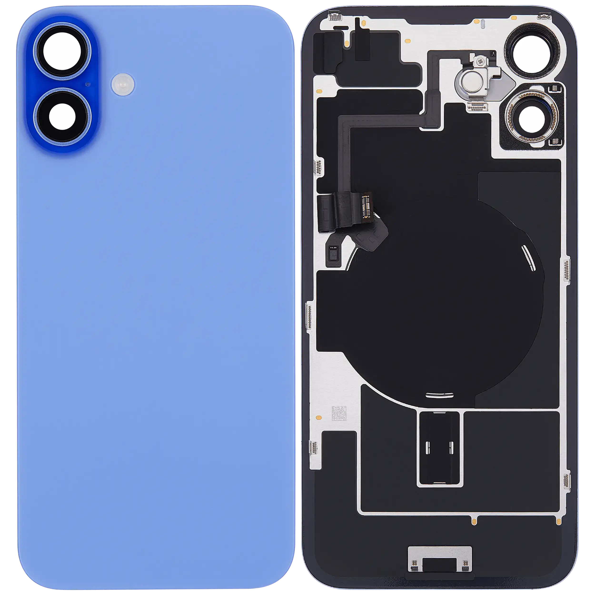 Rückglas mit MagSafe Magnet & NFC & Taschenlampen-Flexkabel für iPhone 16 Plus (ausgebautes Originalteil: Grade B) (Ultramarine) – Bild 2