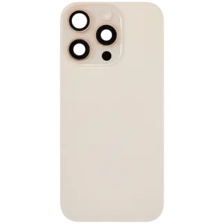 Rückglas mit MagSafe Magnet & NFC & Taschenlampen-Flexkabel für iPhone 16 Pro (ausgebautes Originalteil: Grade B) (Desert Titanium)