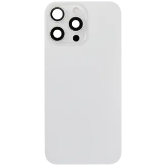 Rückglas mit MagSafe Magnet & NFC & Taschenlampen-Flexkabel für iPhone 16 Pro Max (ausgebautes Originalteil: Grade B) (White Titanium)