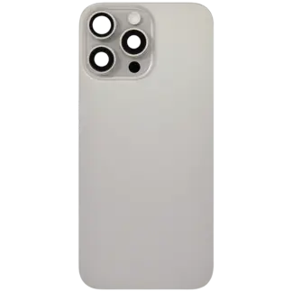 Rückglas mit MagSafe Magnet & NFC & Taschenlampen-Flexkabel für iPhone 16 Pro Max (ausgebautes Originalteil: Grade B) (Natural Titanium)