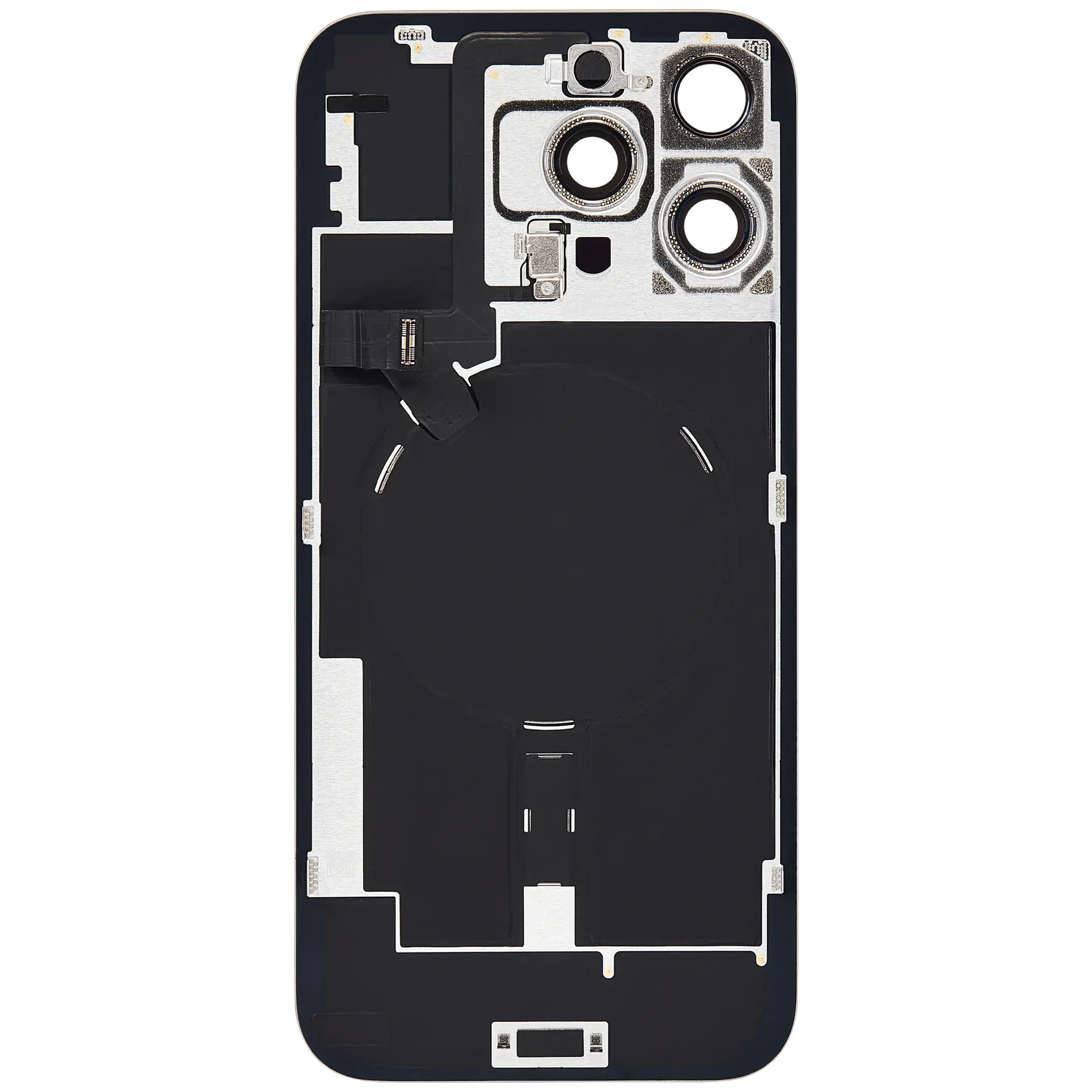 Rückglas mit MagSafe Magnet & NFC & Taschenlampen-Flexkabel für iPhone 16 Pro Max (ausgebautes Originalteil: Grade B) (Natural Titanium) – Bild 4