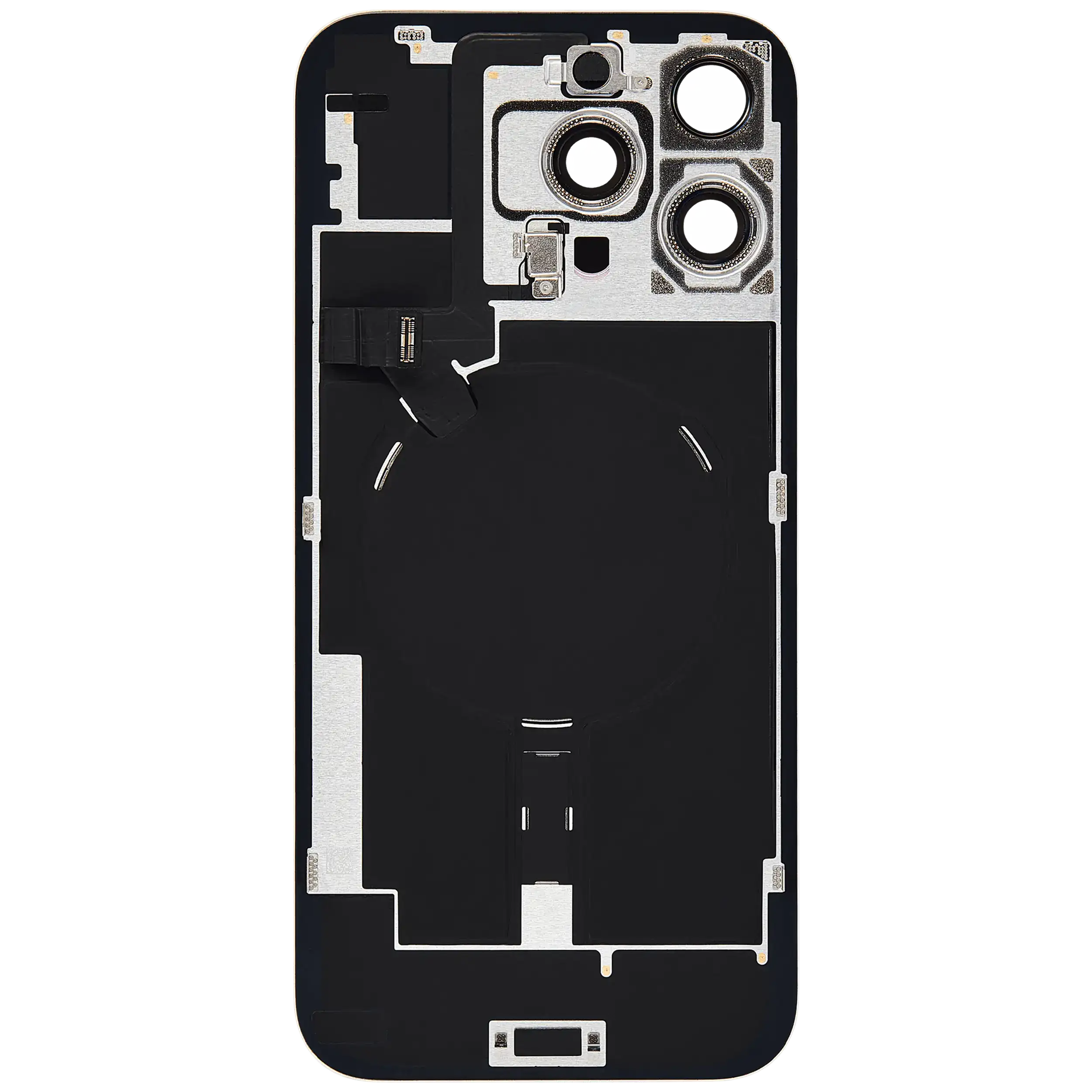 Rückglas mit MagSafe Magnet & NFC & Taschenlampen-Flexkabel für iPhone 16 Pro Max (ausgebautes Originalteil: Grade B) (Desert Titanium) – Bild 4