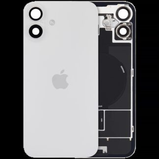 Rückglas mit MagSafe Magnet & NFC & Taschenlampen-Flexkabel für iPhone 16 plus (UK / EU Version) (Original) (White (Weiß))