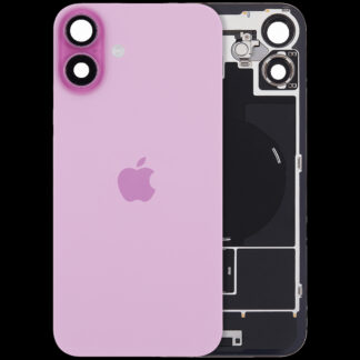 Rückglas mit MagSafe Magnet & NFC & Taschenlampen-Flexkabel für iPhone 16 plus (UK / EU Version) (Original) (Pink (Rosa))