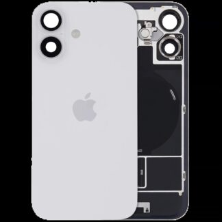 Rückglas mit MagSafe Magnet & NFC & Taschenlampen-Flexkabel für iPhone 16 (UK / EU Version) (Original) (White (Weiß))