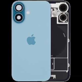 Rückglas mit MagSafe Magnet & NFC & Taschenlampen-Flexkabel für iPhone 16 (UK / EU Version) (Original) (Teal)