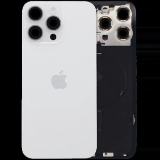 Rückglas mit MagSafe Magnet & NFC & Taschenlampen-Flexkabel für iPhone 15 Pro Max (UK / EU Version) (Original) (White Titanium)